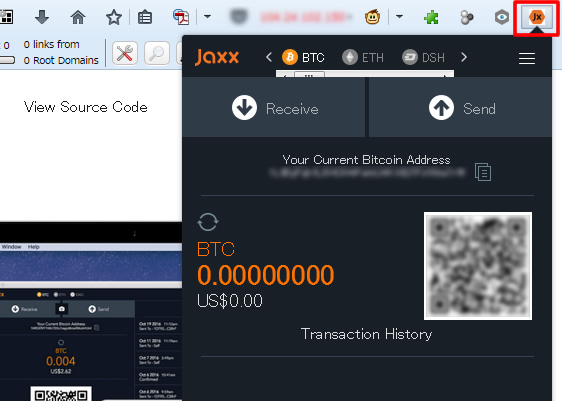 Firefoxツールバーにjaxxが追加
