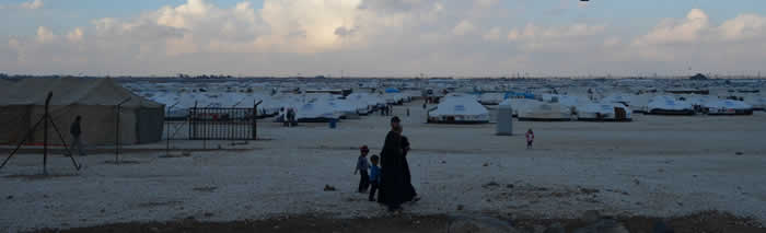 ヨルダンの難民キャンプ場