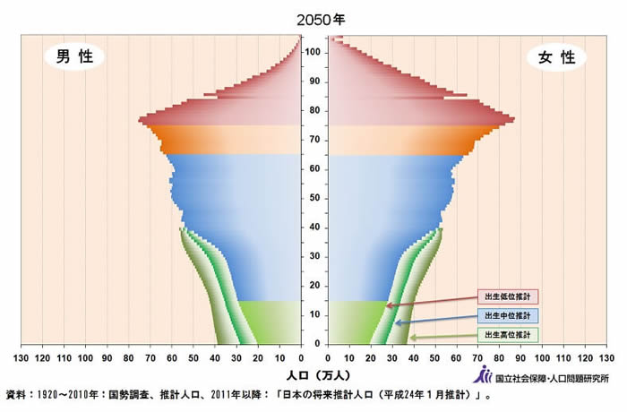 2050年人口動態分析図